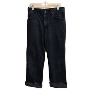 VINTAGE Lee Upcycled Redone Washed Black High Rise Crop Jeans Relaxed aprx 8